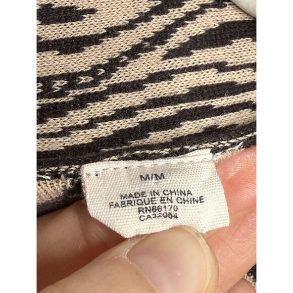 MOTH Anthropologie The Eyes Have It Brown/Cream Open Cardigan Sz M Cotton/Linen - Picture 4 of 10